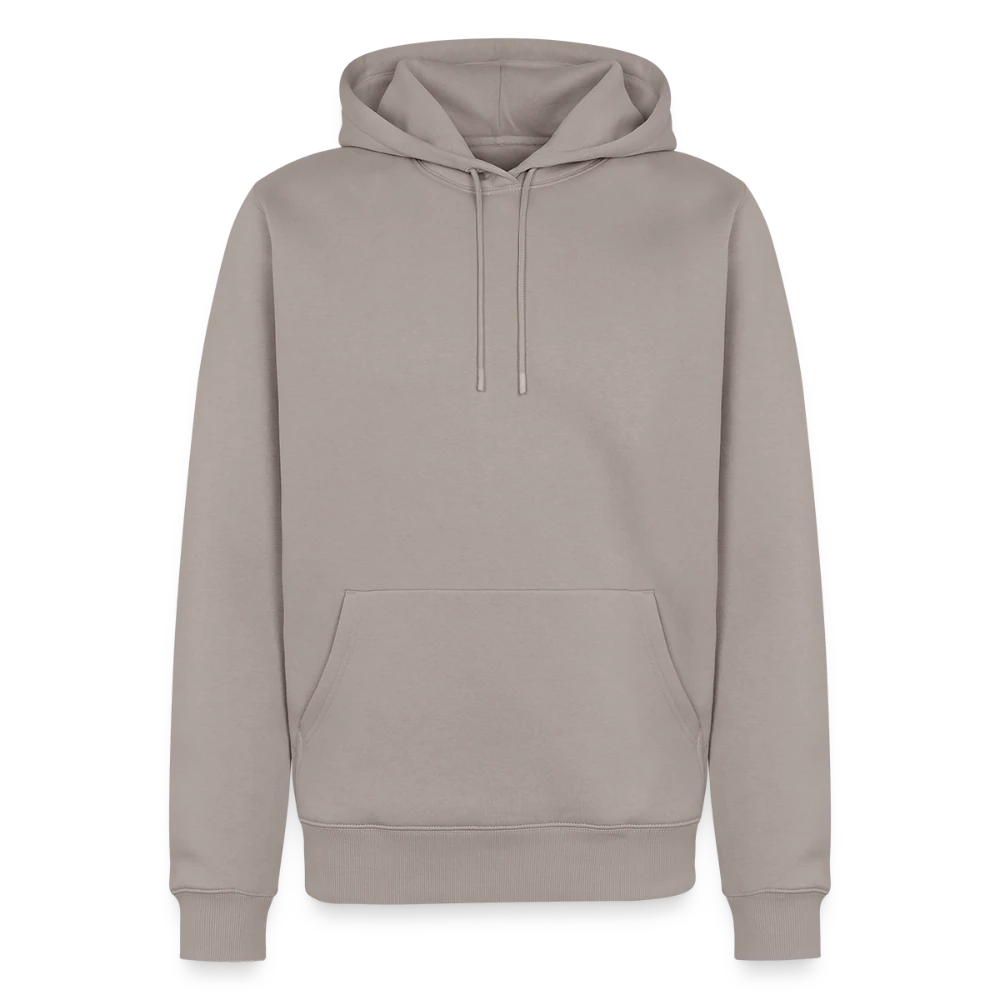 Männer Premium Bio Hoodie Vorderansicht mit Kängurutasche und Kapuze