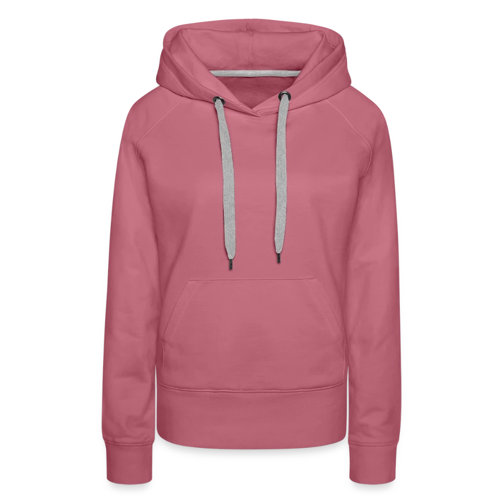 Frauen Premium Bio Hoodie Vorderansicht mit Kängurutasche und Kapuze