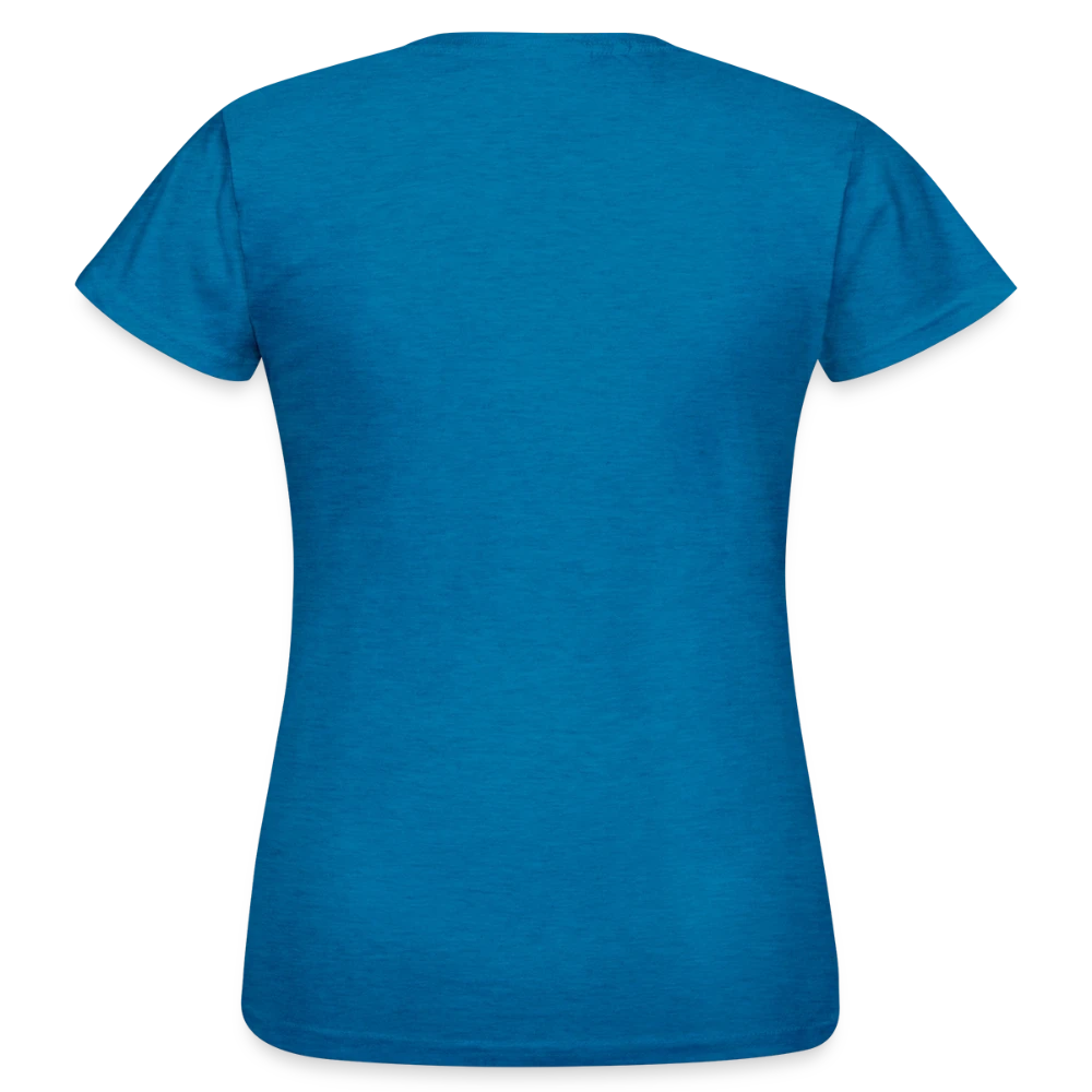 Rückansicht des figurnahen Frauen T-Shirts mit doppelt genähtem Saum