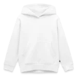 Kinder Premium Organic Hoodie Vorderansicht mit Kängurutasche und Kapuze