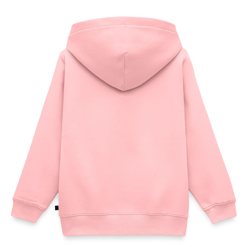 Rückansicht des Kinder Bio-Hoodies mit glatter Druckfläche