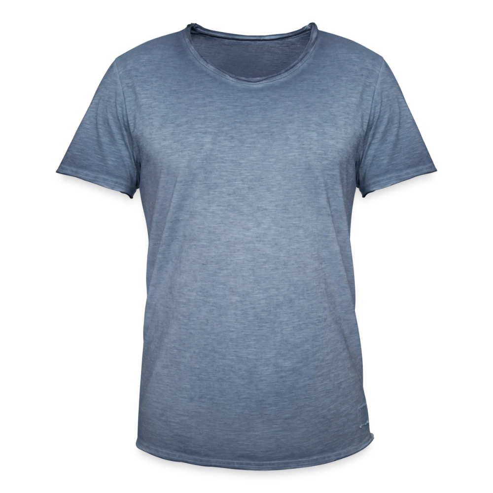 Männer Vintage T-Shirt mit Used-Look und aufgenähtem Patch von vorne