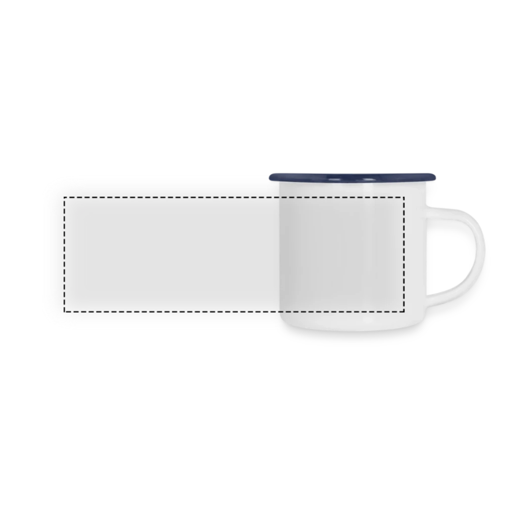 Panorama Emaille-Tasse im Retro-Look mit Edelstahlrand