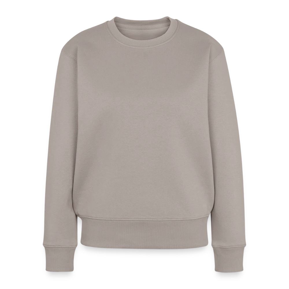 Frauen Premium Bio Pullover Vorderansicht mit Rundhals und Rippbündchen