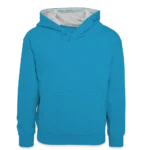 Teenager Kontrast-Hoodie mit farblich abgesetzter Kapuze und Kängurutasche – Vorderansicht