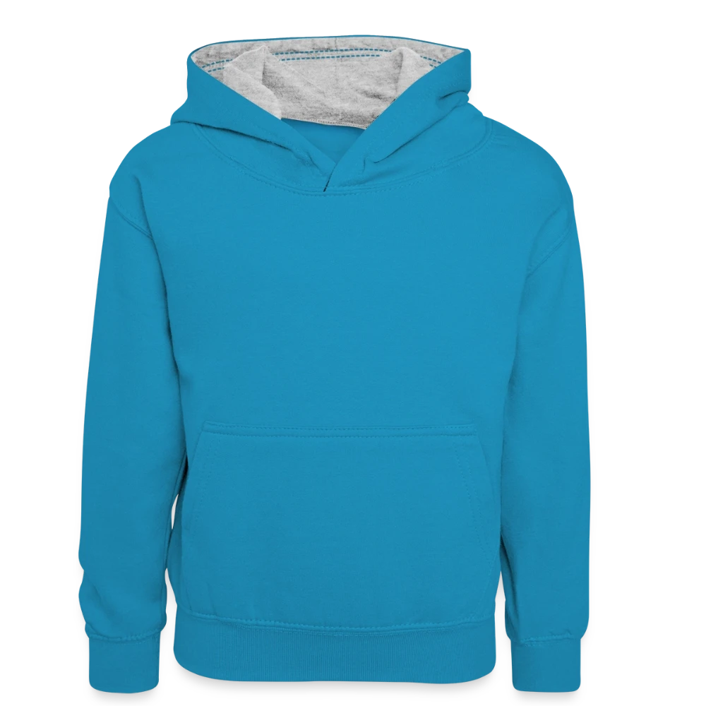 Teenager Kontrast-Hoodie mit farblich abgesetzter Kapuze und Kängurutasche – Vorderansicht