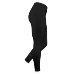 Seitliche Ansicht der schwarzen Jersey Leggings für Frauen