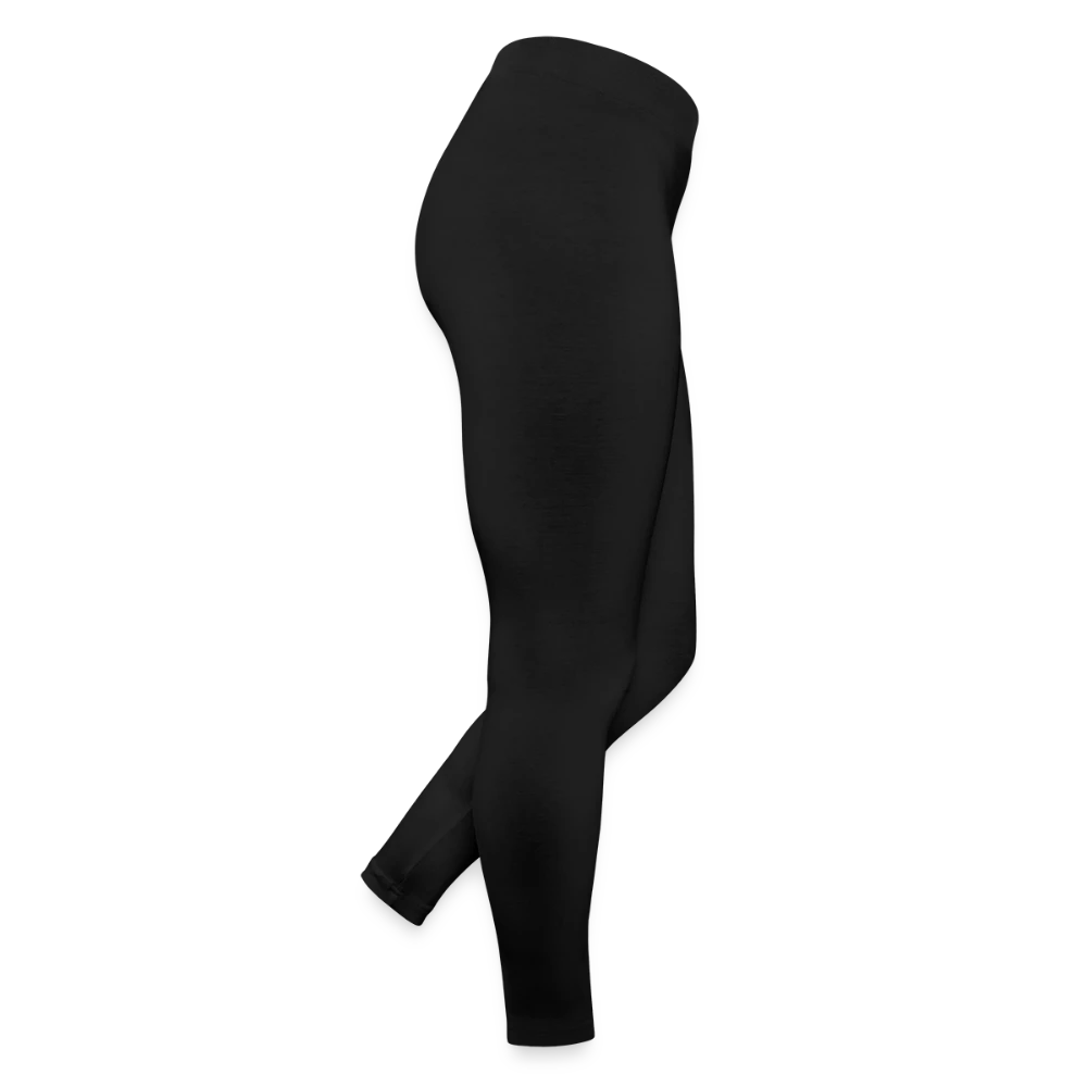 Seitliche Ansicht der schwarzen Jersey Leggings für Frauen