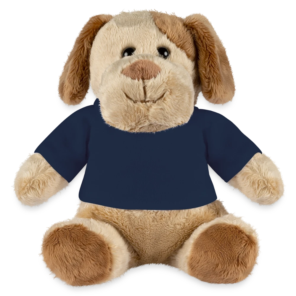MiniFeet Kuschelhund Helge mit samtigem Plüschfell und Knopfaugen von vorne