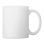 Keramiktasse seitlich mit Blick auf den Henkel