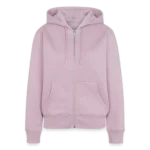 Frauen Premium Bio Zip Hoodie Vorderansicht mit Reissverschluss und Kängurutasche