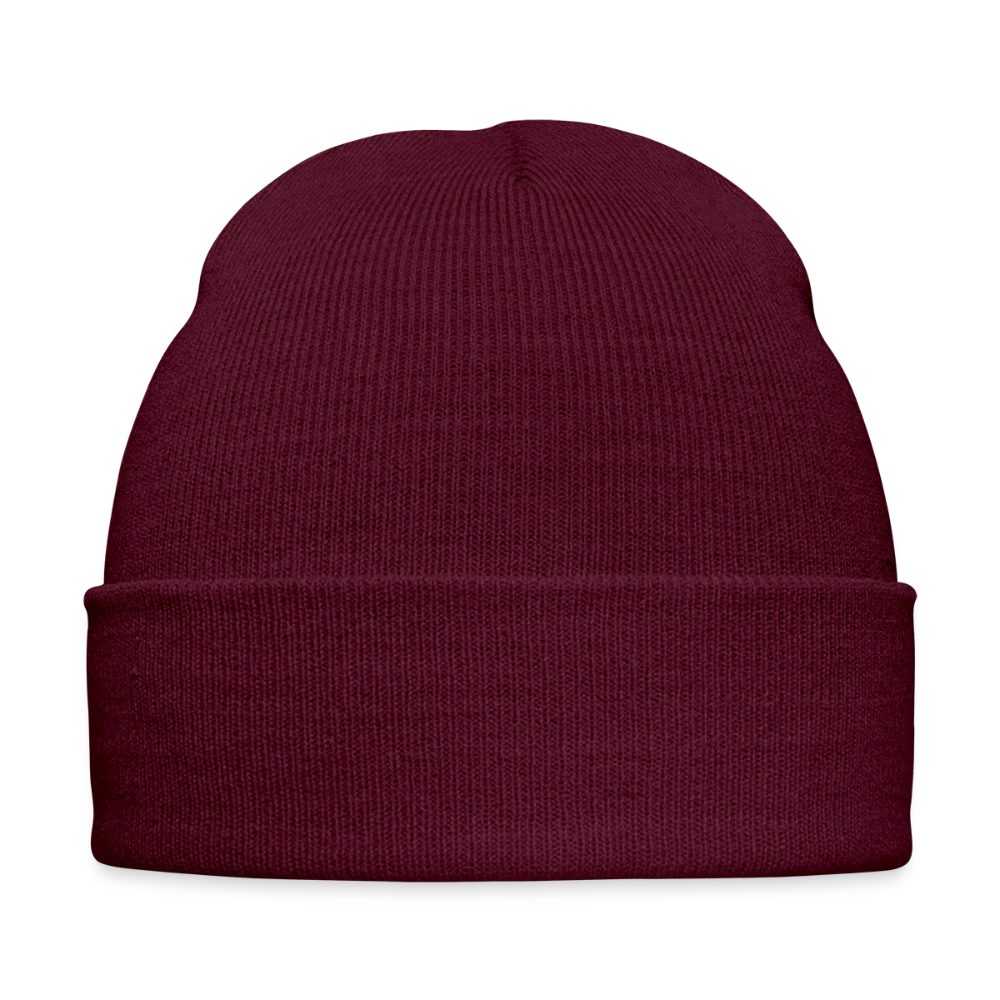 Bestickte Wintermütze in Strickoptik mit breitem Aufschlag