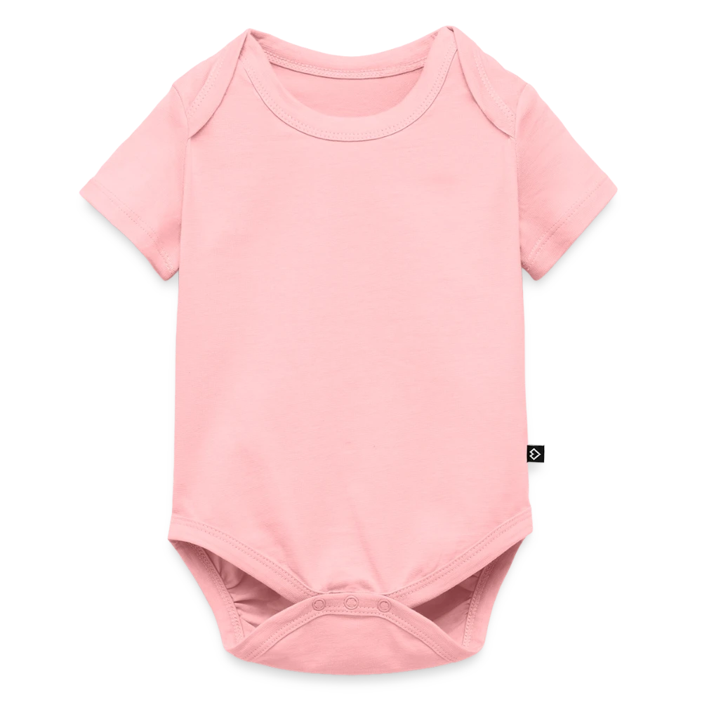 Baby Kurzarmbody aus Bio-Baumwolle Vorderansicht mit Druckbereich