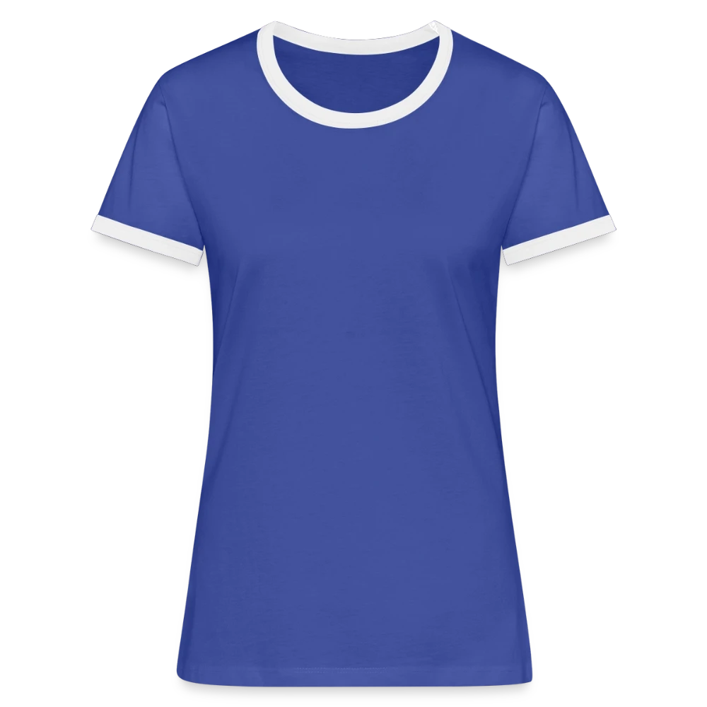 Frauen Kontrast-T-Shirt Vorderansicht mit abgesetztem Rundhalsausschnitt