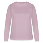Frauen Premium Bio Langarmshirt Vorderansicht mit Rundhalsausschnitt