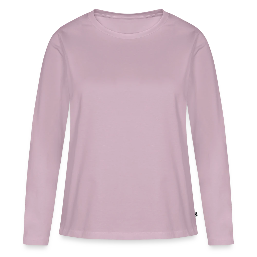 Frauen Premium Bio Langarmshirt Vorderansicht mit Rundhalsausschnitt