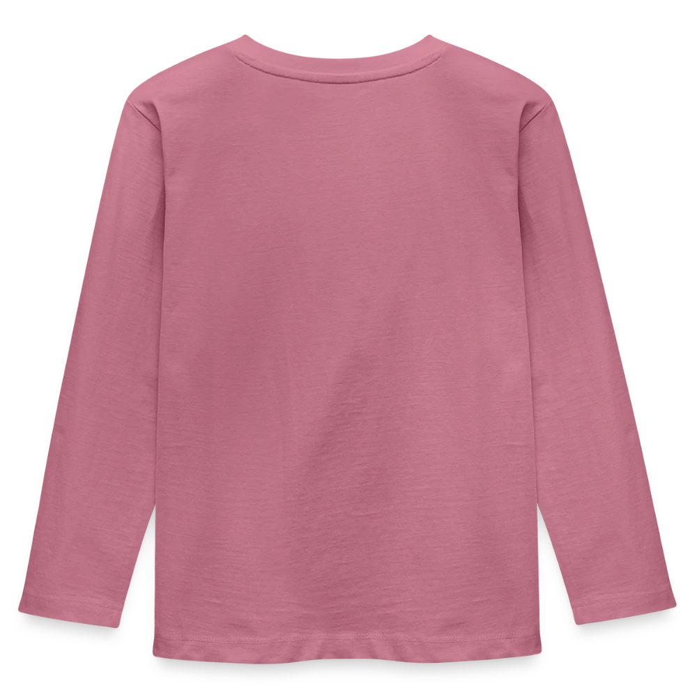 Rückansicht des Kinder Bio Langarmshirts mit Doppelnaht am Saum