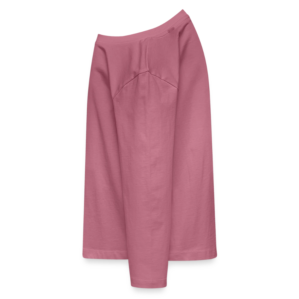 Seitenansicht links des Langarmshirts aus Bio-Baumwolle