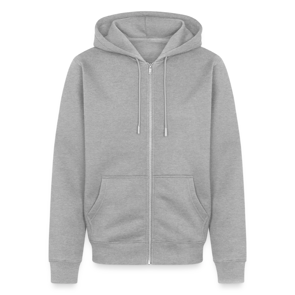 Unisex Premium Bio Zip Hoodie mit Metallreissverschluss von vorne