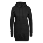 Hoodie-Kleid in Kleidlänge mit Kängurutasche – Vorderansicht