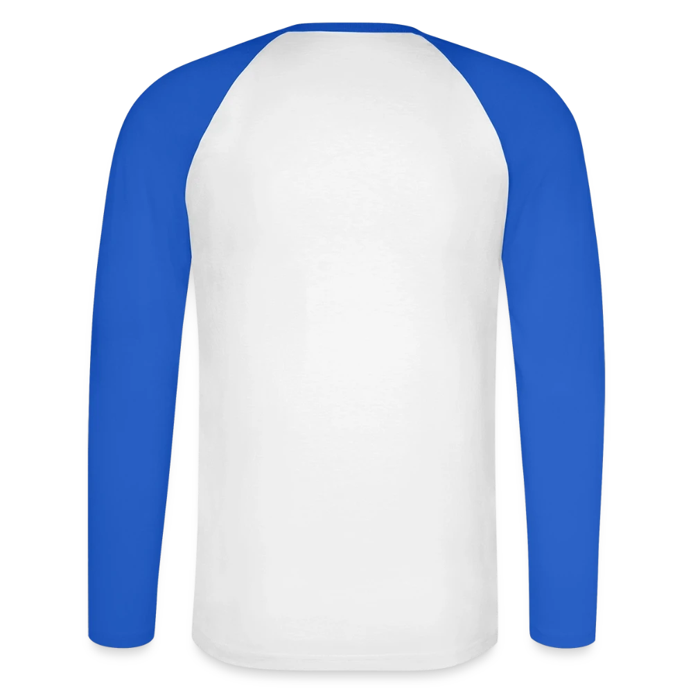 Baseballshirt langarm Rückansicht mit Kontrastärmeln, Druckfläche frei