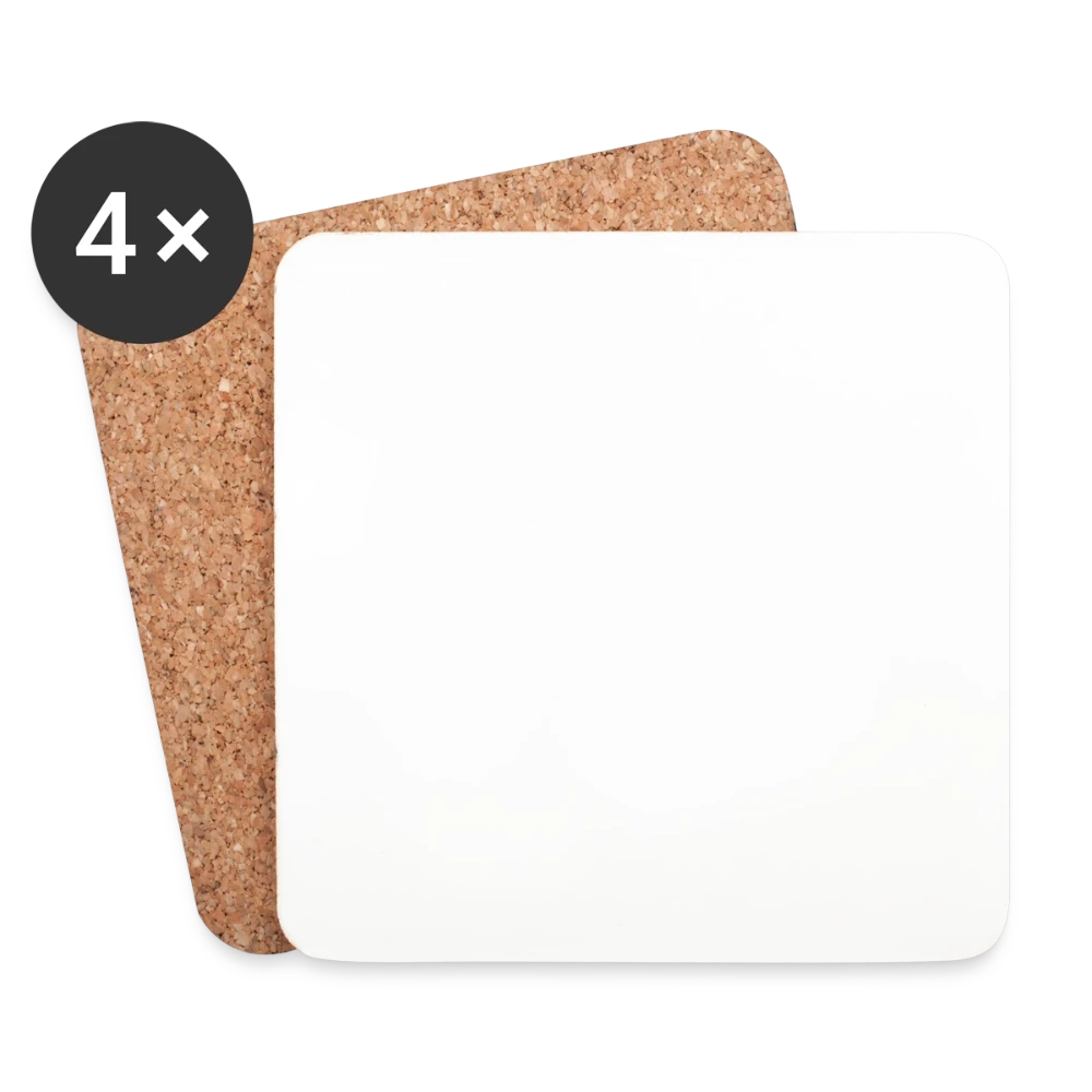 Untersetzer 4er-Set aus glänzender Hartfaser mit individuellem Druck