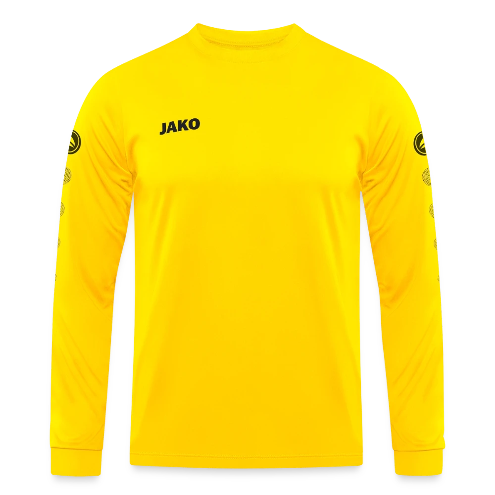 JAKO Team Langarmtrikot Vorderansicht mit Rundhals-Rippkragen