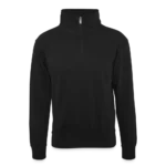 Unisex Pullover mit Zip-Kragen von James Nicholson Frontansicht mit Stehkragen und halbem Reissverschluss