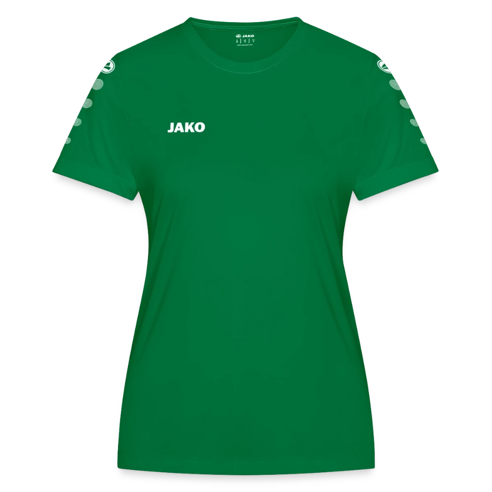 JAKO Frauen Trikot Team in Uni-Optik mit Rundhals-Rippkragen, Frontansicht