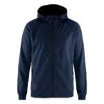 CRAFT ADV Unify Kapuzenjacke Vorderansicht mit Kapuze und Kordelzug