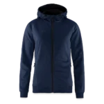 CRAFT ADV Unify Frauen Kapuzenjacke Vorderansicht mit Kapuze und Kordelzug