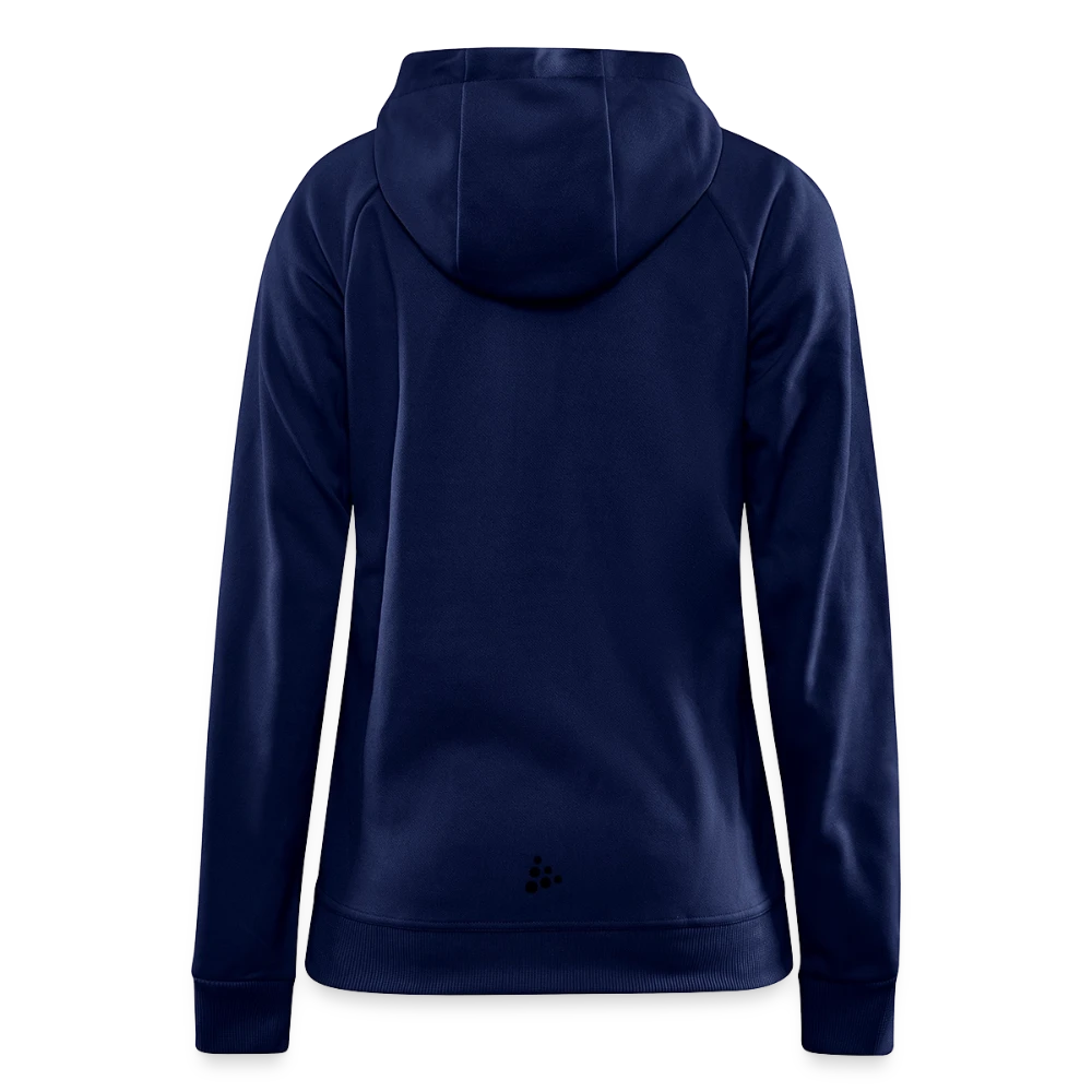 Rückansicht der CRAFT ADV Unify Kapuzenjacke aus recyceltem Polyester