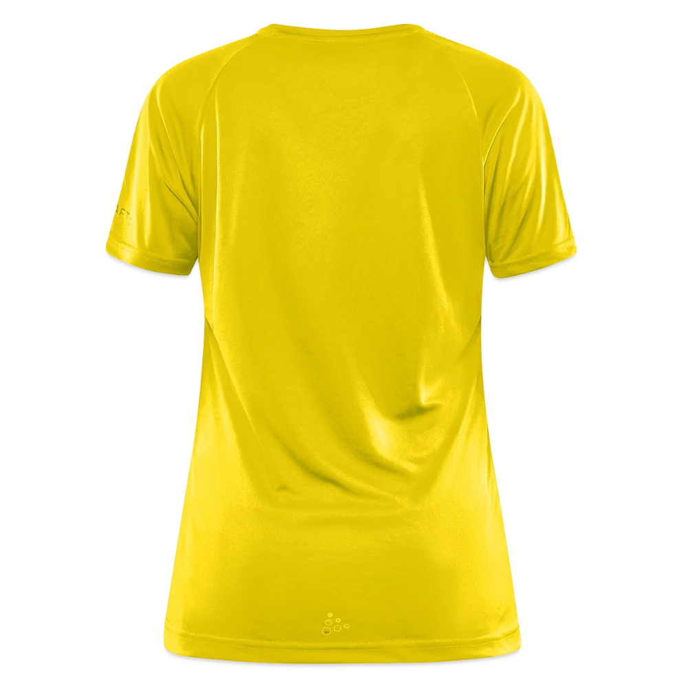 Rückansicht des CRAFT Core Unify Damen Sportshirts aus recyceltem Polyester