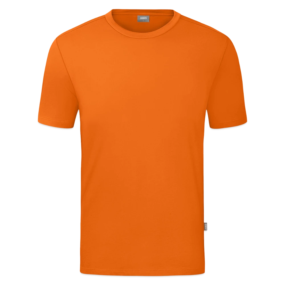JAKO Männer T-Shirt Organic Vorderansicht mit Rundhals-Rippkragen