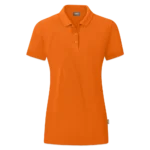 JAKO Frauen Polo Organic Vorderansicht mit 3-Loch-Knopfleiste und Piqué-Struktur