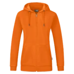 JAKO Frauen Kapuzenjacke Organic Vorderansicht mit Kapuze