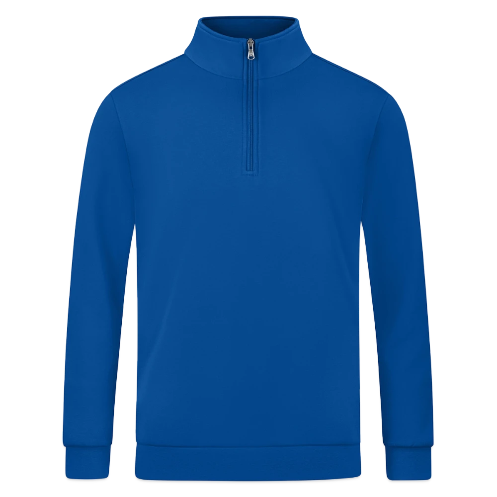 JAKO Zip Top Organic Vorderansicht mit Stehkragen und durchgehendem Reissverschluss