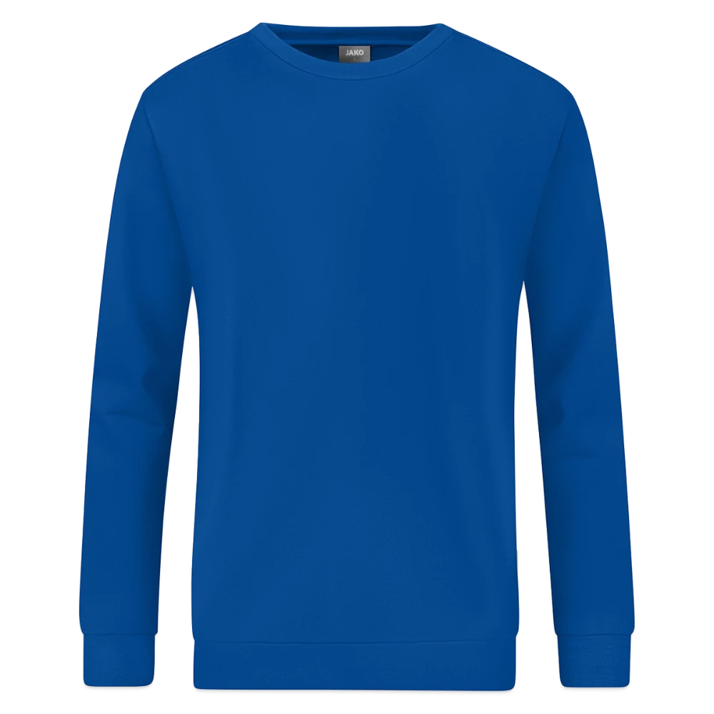 JAKO Sweatshirt Organic Frontansicht mit Rundhals-Rippkragen
