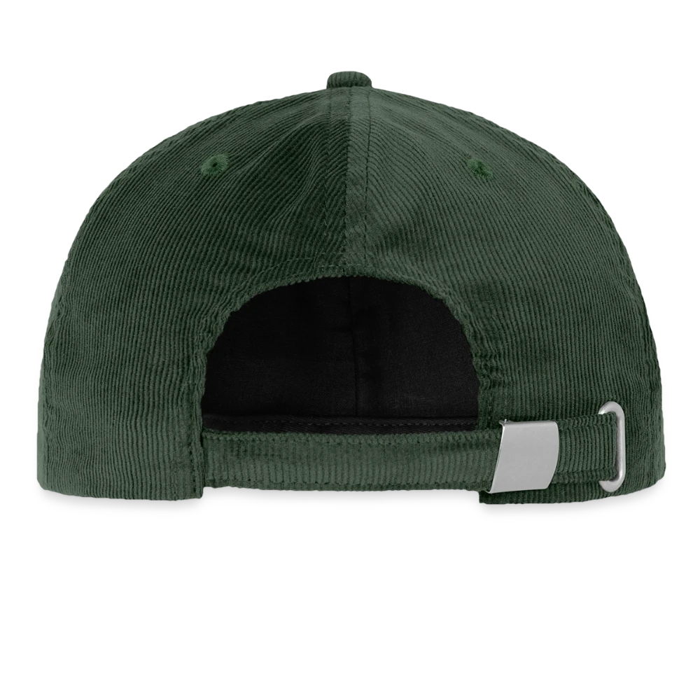 Rückseite der Cord Cap mit Stoffband und silberfarbener Metallschnalle