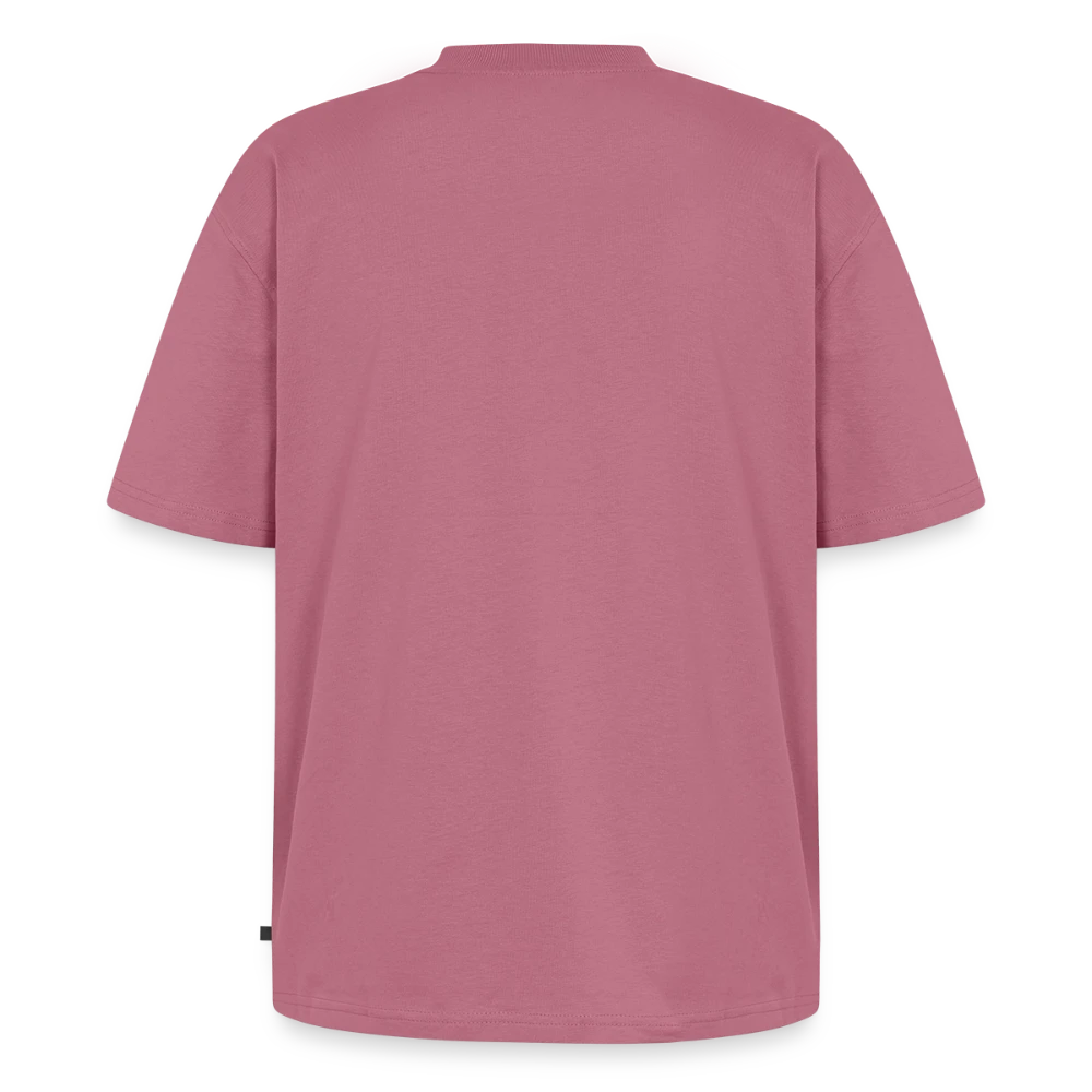 Rückansicht des Oversized Bio T-Shirts mit doppelt genähtem Saum