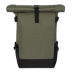 Rolltop Rucksack von BagBase Vorderansicht mit Rollverschluss und Kompressionsriemen