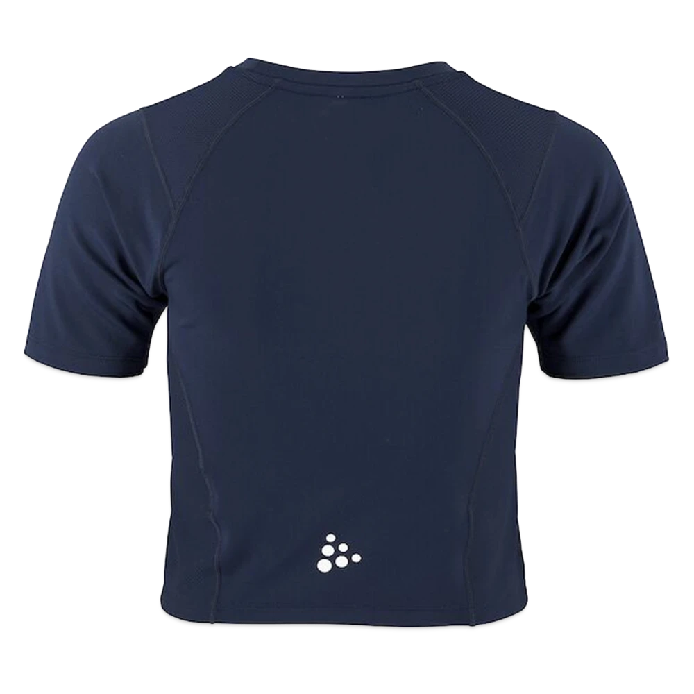 Rückansicht des CRAFT Rush 2.0 Crop Tee mit verkürztem Schnitt