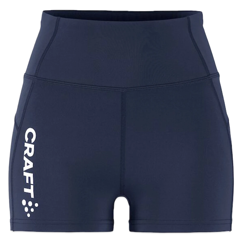 CRAFT Rush 2.0 Frauen Hot Pants Frontansicht mit breitem Bund und Kordelzug