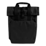 BagBase Rolltop Rucksack Vorderansicht mit Vordertasche und Druckfläche
