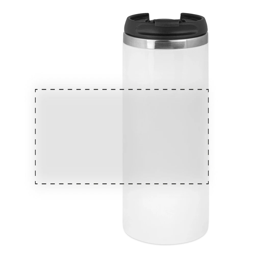 Panorama Thermobecher aus Edelstahl mit Schraubdeckel, Vorderansicht