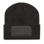 Recycelte Patch Beanie von Beechfield mit Baumwoll-Twill-Patch in der Frontansicht