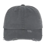 Flexfit Vintage Destroyed Cap Frontansicht mit niedrigem Profil und gebogenem Schirm