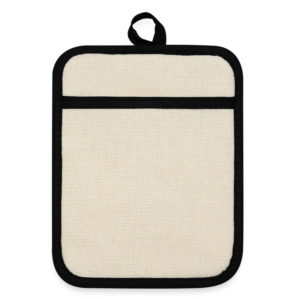 Topflappen 23x18 cm in Leinenoptik mit Druckfläche – Vorderansicht