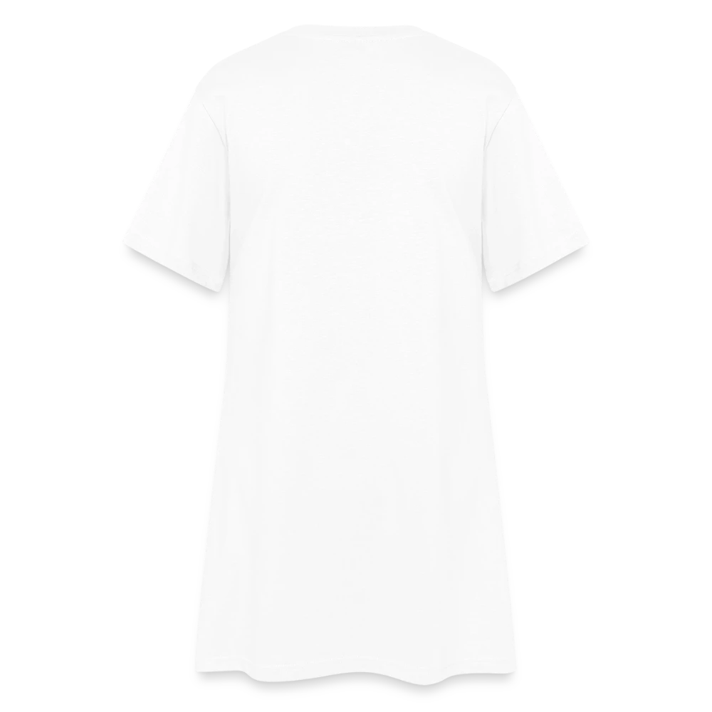 T-Shirt-Kleid Rückenansicht mit lockerer Mini-Länge