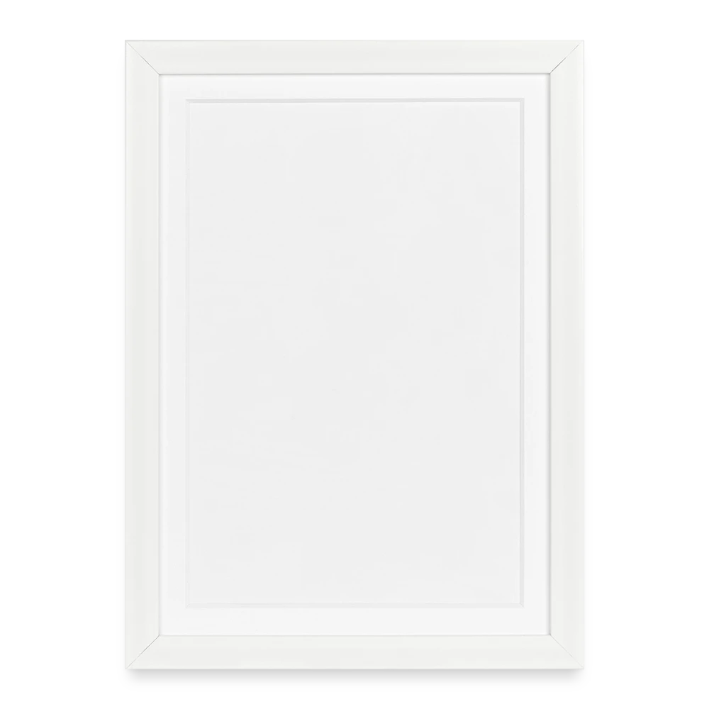 Gerahmtes Poster im Hochformat 27 × 37 cm mit Passepartout und Plexiglas-Front